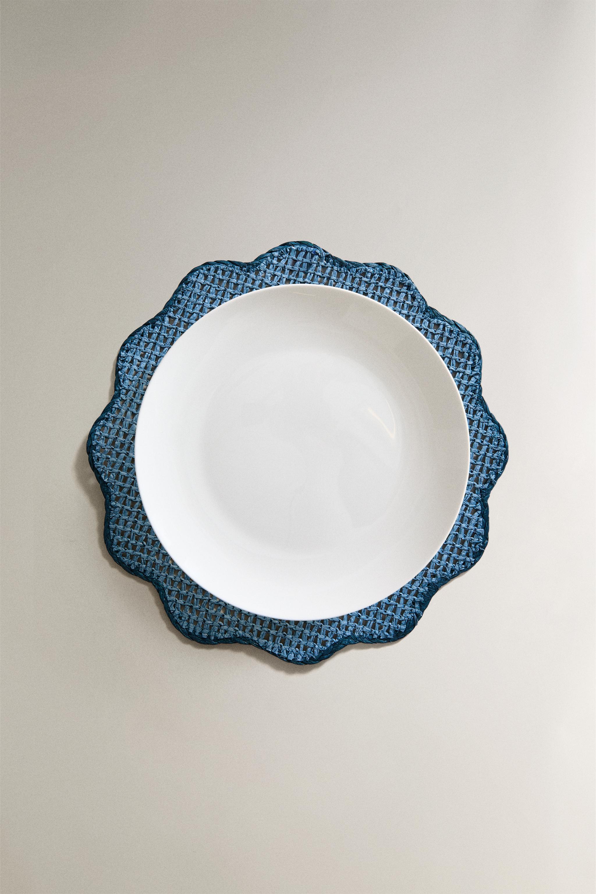 SET DE TABLE PAPIER FLORAL JAUNE